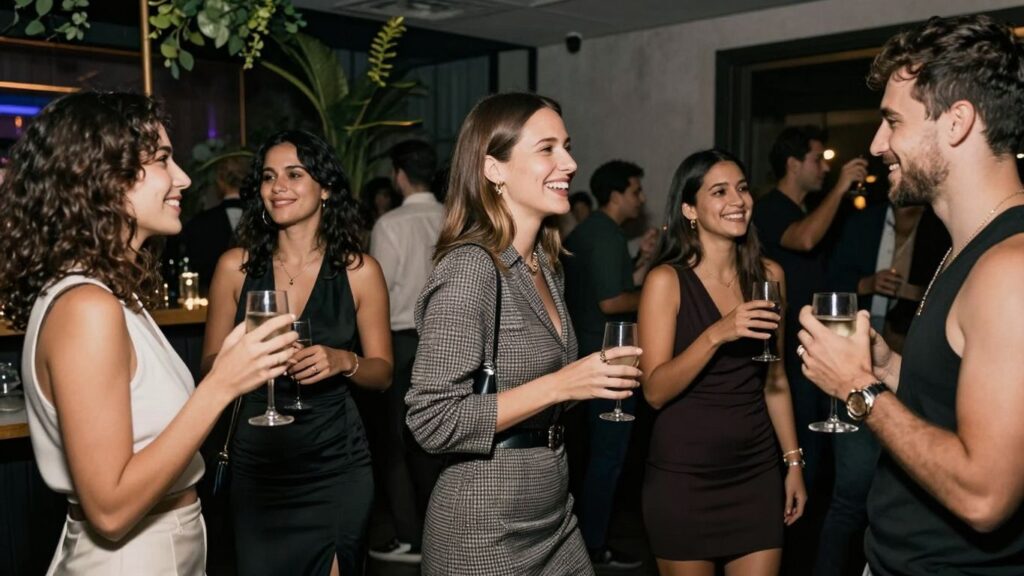 Couples enjoying a party, enhancing relationships.