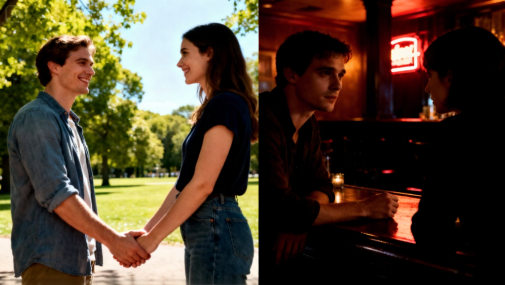 Deception versus open relationships visual comparison.