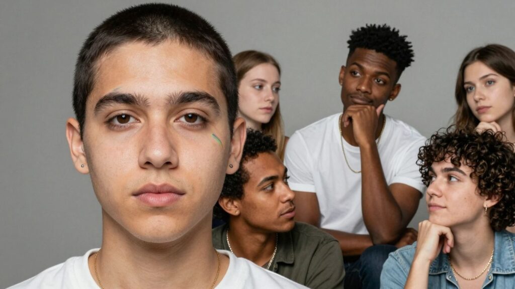 Diverse individuals within LGBTQ+ community facing stereotypes.
