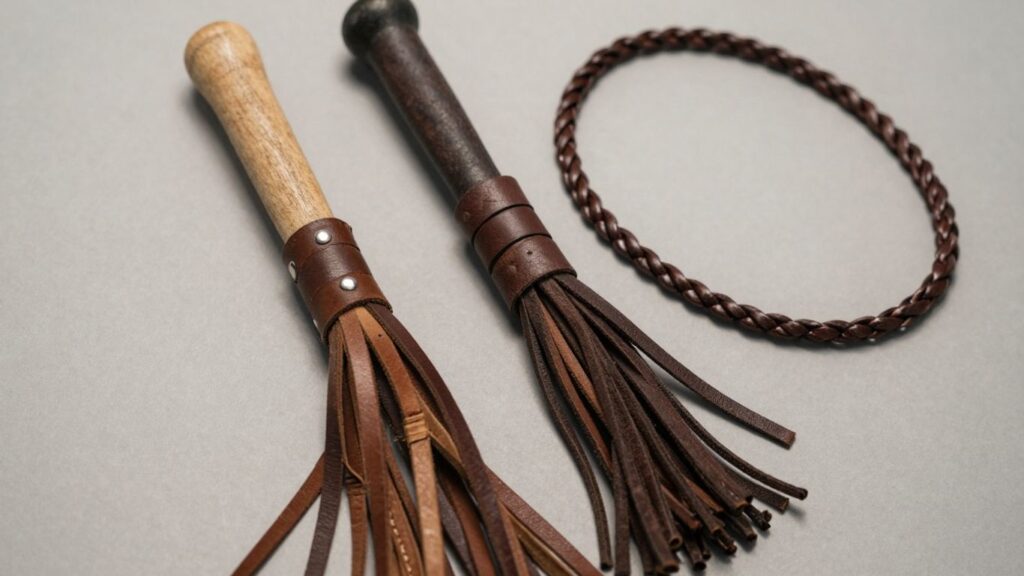 Flogger and whip tools for impact play.