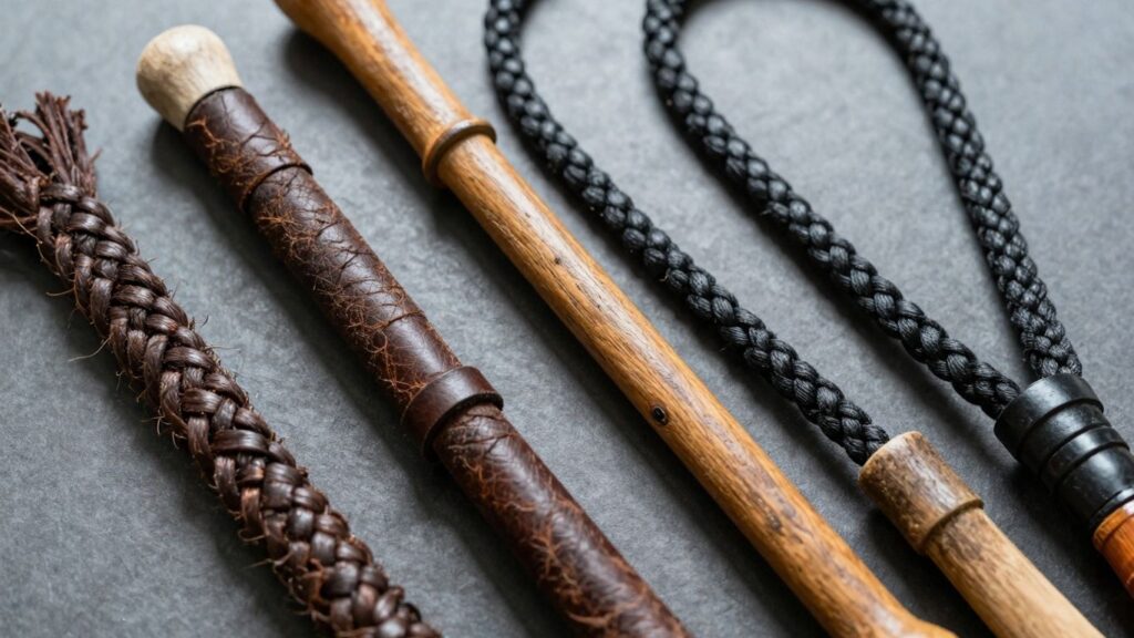 Floggers and whips for impact play.