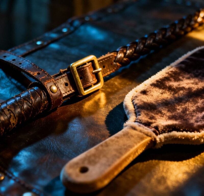 Historical and modern erotic flagellation imagery.