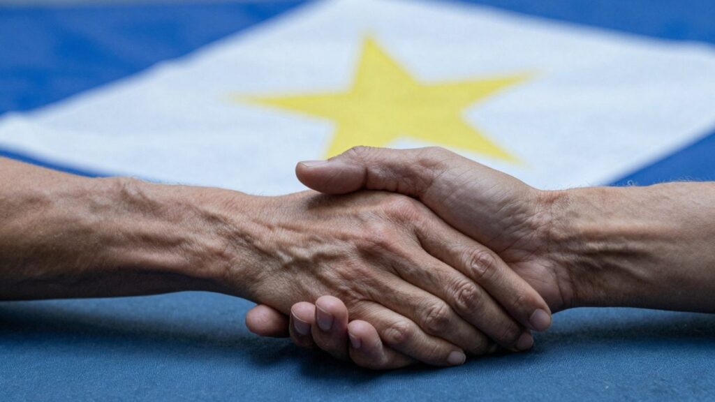 Partners negotiating consent before an erotic flagellation scene.