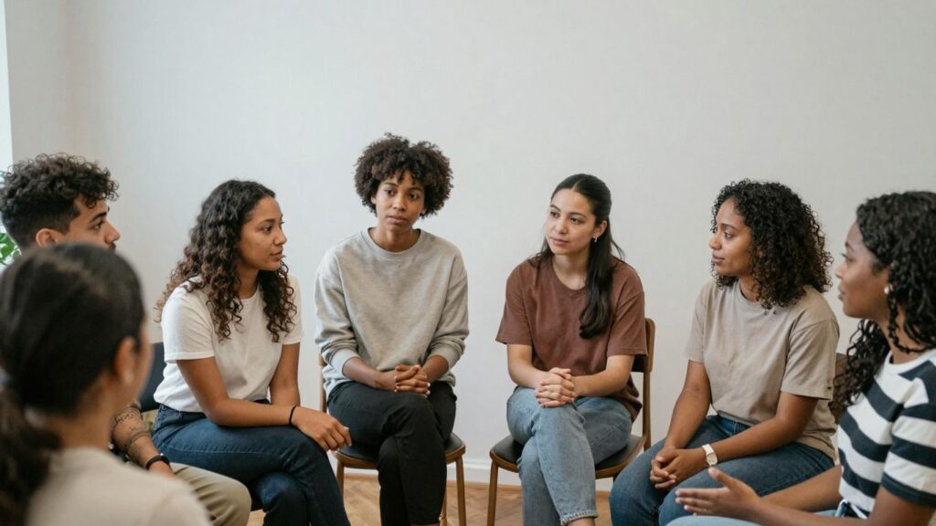 People connecting and discovering themselves in relationships.