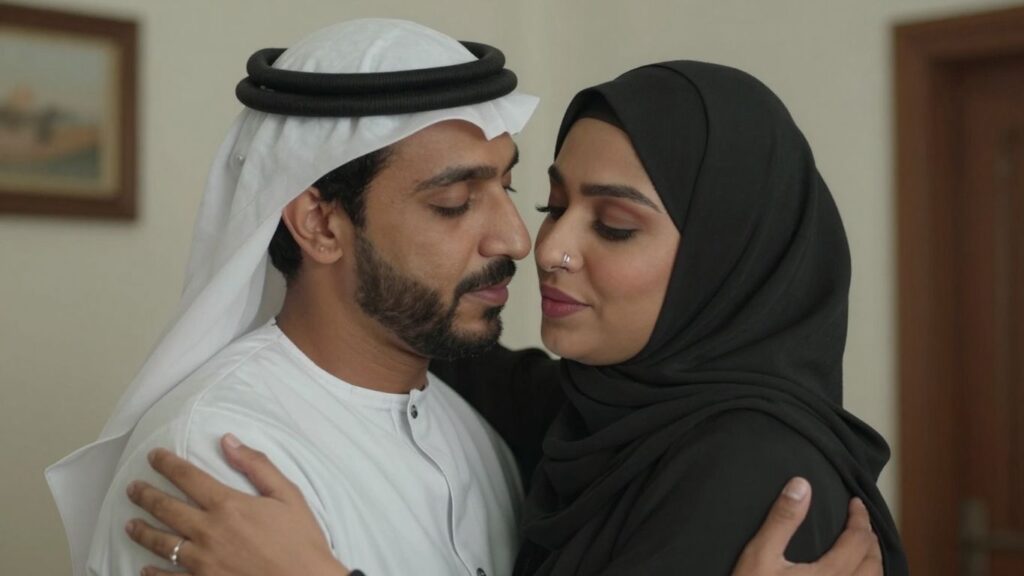 Couple embracing intimately, suggesting shared experiences.