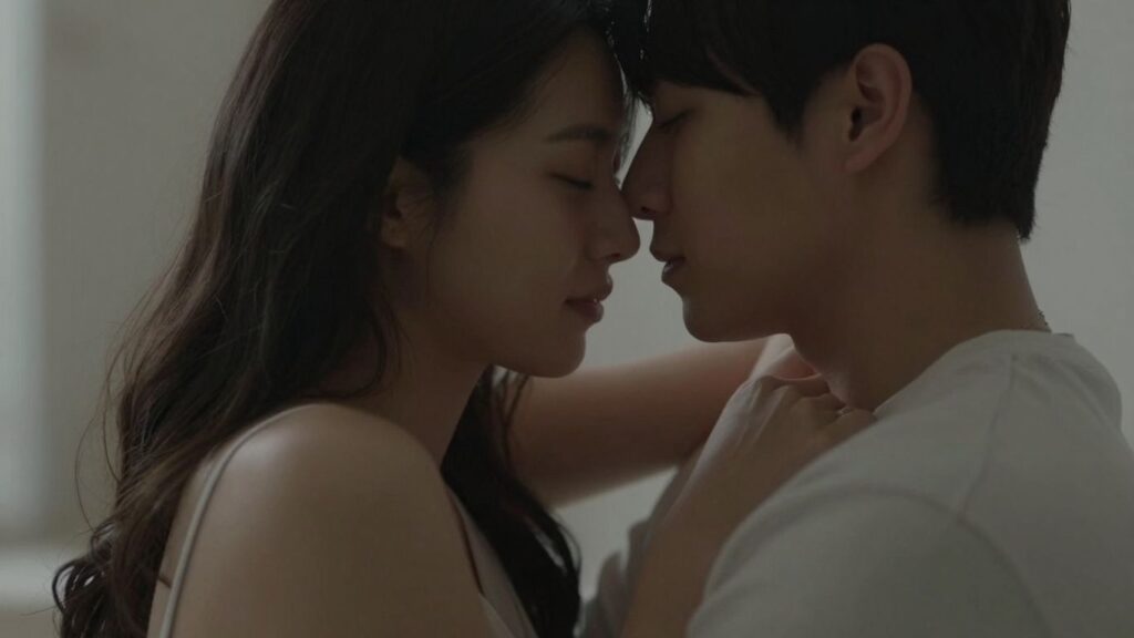 Couple embracing, showing deep connection and affection.