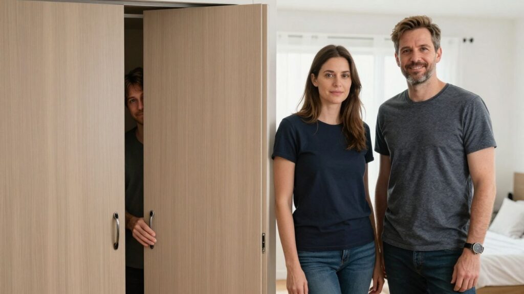 Couple in closet vs. couple in open room