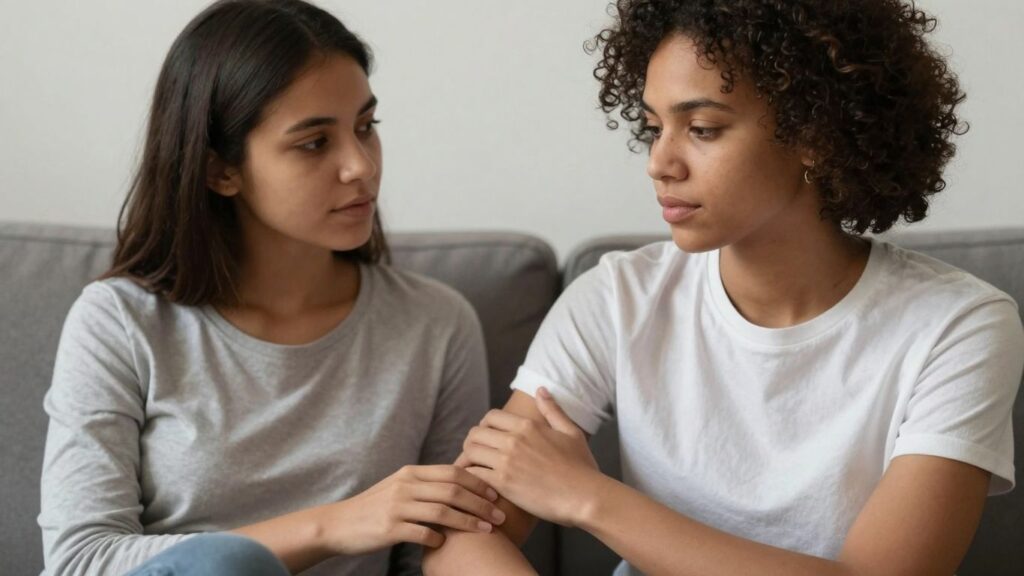 Couple reconciling after a misunderstanding.