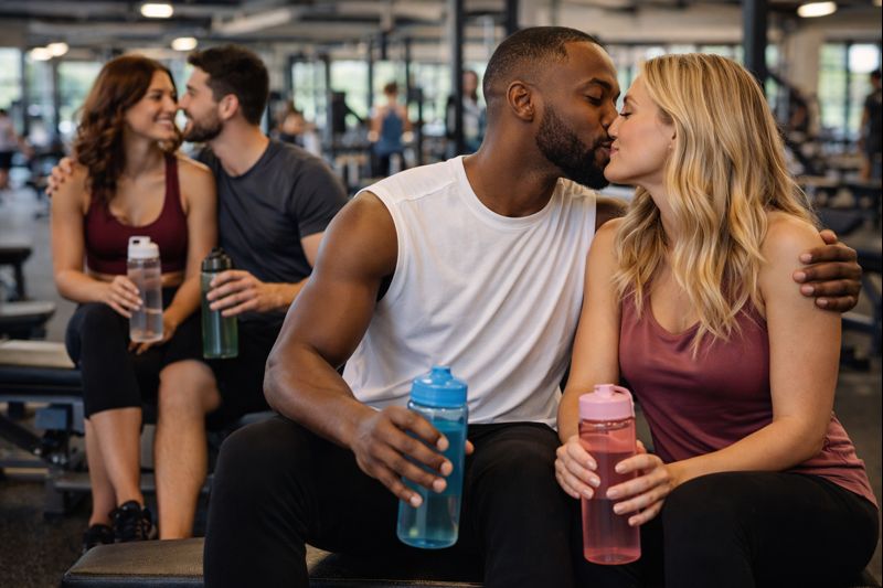 Couples sharing moments at the gym