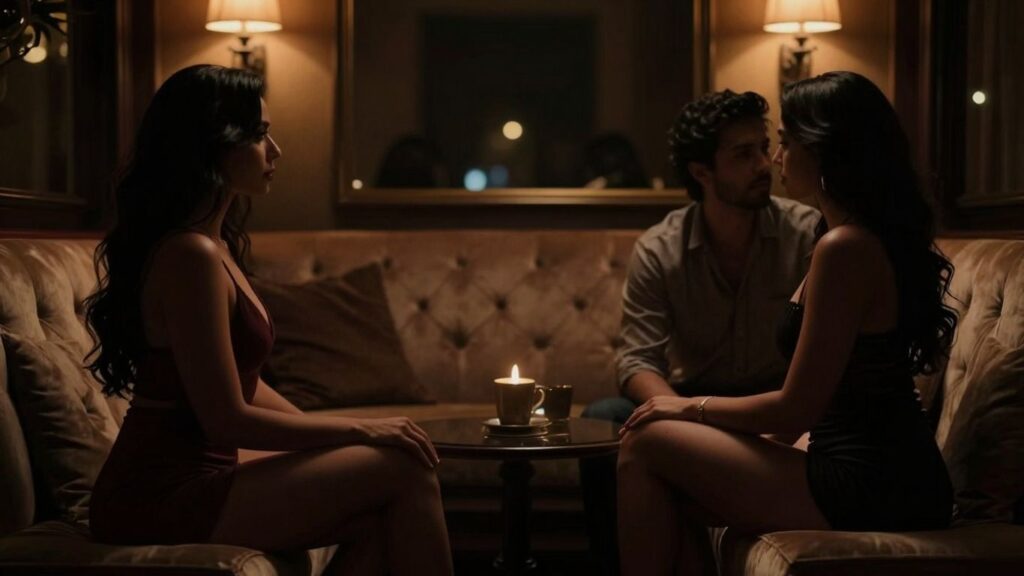 Intimate atmosphere in a private club setting.