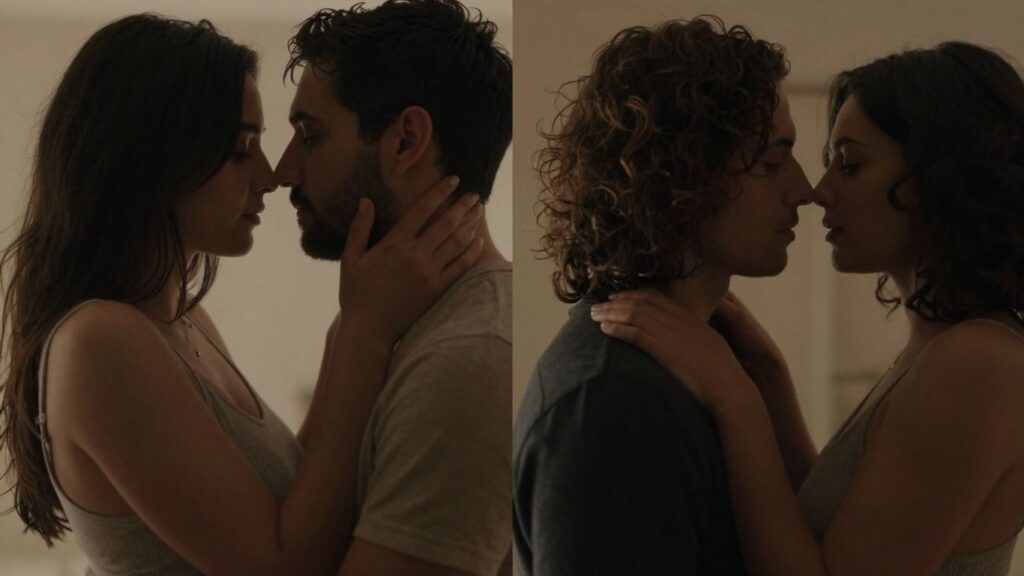 Intimate connection and physical passion contrasted.