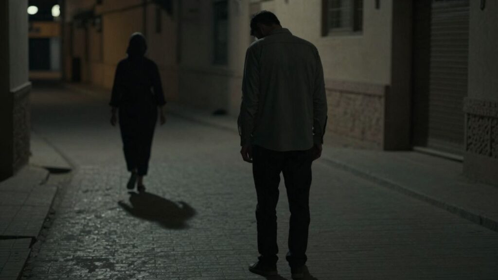 Man with low confidence, woman walking away.